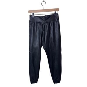 COMMANDO Faux Leather Pull On Jogger Pant  Black Size Small